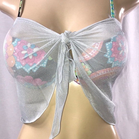 Zuliana Silver Sheer Swim Sarong - Picture 1 of 3